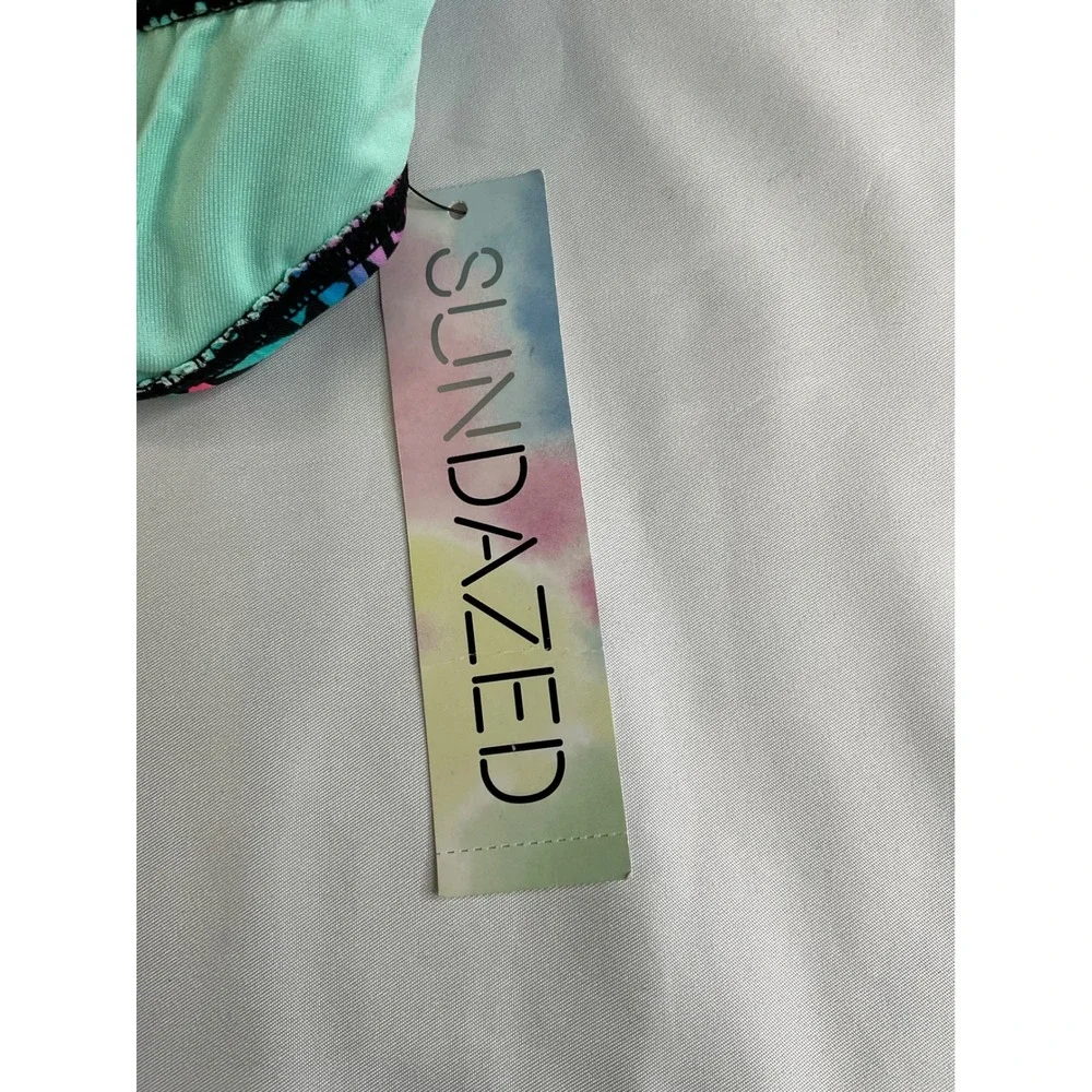 Sundazed Womens XS Viva Side Drape Bikini Bottom Geometric Tribal Neon‎ F04007
